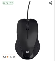 
Portronics Toad 101 Wired Optical Mouse with 1200 DPI, Plug & Play, Hi-Optical Tracking, 1.25M Cable Length, 30Lakhs Click Life(Black)