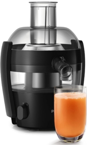 Philips HR1832/00 Centrifugal Juicer Fruits & Vegetables, 1.5L Capacity500W Juicer | XL Feeding Tube | QuickClean Technology | Compact Design | Ink Black
