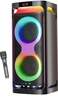 ZEBRONICS Party Fyre 500, 7hrs Playback with RGB, Wireless Mic, TWS, USB, AUX, 140 W Bluetooth Party Speaker (Black, Mono Channel)