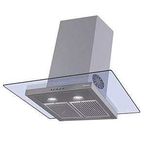 Faber 90 Cm 3 Way Silent Suction Chimney, 1095 m3/hr (Glassy 3D T2S2 LTW 90, 2 Baffle Filters, Stainless Steel)