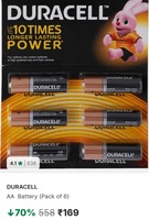 Flipkart Minutes: Duracell at upto 70% Discount (Location Specific)