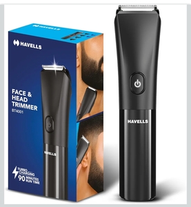 Havells Beard & Hair 7 in 1 Trimmer |2-in-1 Special Blade| Comes with 4 Beard & 2 Hair Combs|Type C Turbo Charge|No Nicks & Cuts|2 Year Guarantee|BT4001