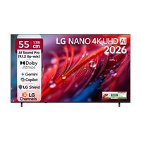 LG 139 cm (55 inch) Ultra HD (4K) LED Smart WebOS TV 2026 Edition with NANO Detail Enhancer, HDR10 Pro, 4K Super Upscaling Alpha7 AI Processor 4K Gen9, Dolby Atmos, AI Sound Pro (9.1.2 ch)