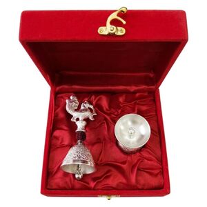 Amazon Sample @ Rs 499 German Silver finish Rudraksh Peacock Bell and Diya Set (User Specific)