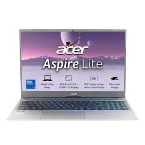 Acer Aspire Lite Intel Core 3-100U Processor, Office 2024 + M365 Basic, 8GB RAM/512GB SSD, 15.6"/39.62 cm, FHD IPS Display,Win 11 Home, Steel Grey, 1.59Kg, AL15-53, Thin and Light Laptop
