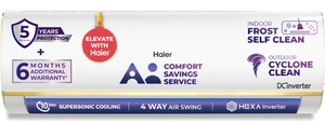 Haier 2026 Model 1 Ton 5 Star Split HEXA Inverter with Wi-fi AC on Flipkart