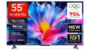 TCL P6L 138 cm (55 inch) Ultra HD (4K) LED Smart Google TV 2026 Edition 