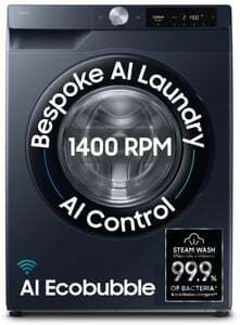Samsung 9 kg 5 Star,Al Ecobubble, Wi-Fi,Fully Automatic Front Load with In-built Heater Blue (WW90DG6U24ASTL)