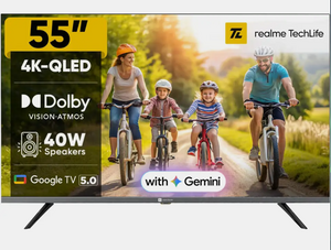 realme TechLife 139 cm (55 inch) QLED Ultra HD (4K) Smart Google TV (55UHDGQRDDVQ)