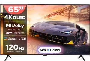Motorola 165 cm (65 inch) QLED Ultra HD (4K) Smart Google TV with 5.0 OS, 50 W speaker, 120Hz & Dolby Atmos