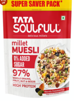 Deal:Tata Soulfull 0% Added Sugar Millet Muesli, 700 g, High Protein, Rich in Fibre, 97% Wholegrains, Fruit, Nut & Seeds, Contains Ragi Flakes, Contains Almonds, Flax Seeds, Chia Seeds, Pumpkin Seeds 