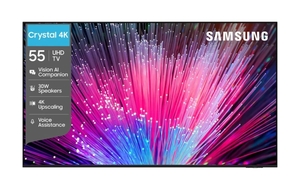 Samsung Crystal 4K Vision Al 138 cm (55 inch) Ultra HD (4K) LED Smart Tizen TV 2026 Edition with 30W Speakers 4K Upscaling HDR 10+ Football Mode Voice Assistance Remote Control PurColor Metal Stream Design Samsung Knox