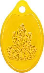 Muthoot Pappachan Swarnavarsam 24K(999) yellow gold oval laxmi pendant 2 gm @ 29165