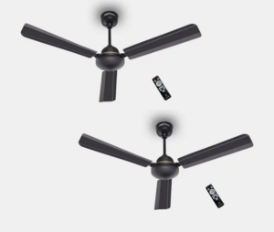 (Pack of 2) DIGISMART Storm | BLDC Motor | Remote Control | Energy Saving | Silent Operation with 5 Year Warranty BLDC Motor with Remote 1200 mm Ceiling Fan (5 Star | Dark Brown 
