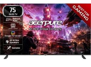 [Drop] Acerpure NITRO 189.2 cm (75 inch) QLED Ultra HD (4K) Smart Google TV with 120 Hz GTV 5.0 ,Android 14 ,Dolby Vision & Dolby Atmos,40W Sound,Tuner,Wi-Fi Direct,ALLM ,VRR,MEMC,Karaoke,AI,Gaming ,Wall Mount 