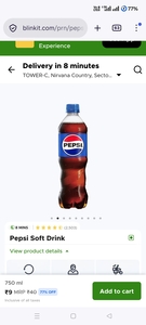 Pepsi Soft Drink 750 ml – ₹9 Only