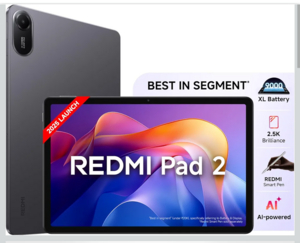 Redmi Pad 2, 11-inch (27.94 CM CM), LCD Display - 2.5K Sharp & Clear, 4GB RAM, 128GB ROM, Wi-Fi, Quad Speakers
