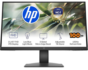 HP Series 3 Pro 21.45 inch FHD Monitor, IPS; 3-Sided Borderless; 100hz Refresh Rate