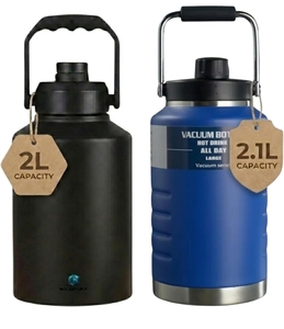 Pack of 2 Insulated Water Bottle, Triple Wall Vacuum Stainless Steel Jug 