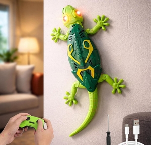 VikriDA Wall Climbing RC Toy with Remote Control, Rechargeable Creepy Crawler Climbs Walls & Ceilings, Glowing Eyes Prank Toy for Kids Boys Girls Birthday Gift (Green)

