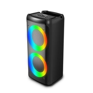 FRONTECH Multimedia Party Speaker, 20W Output, Dual 4" Drivers, RGB Light Tower Design, Bluetooth 5.0, 2400mAh Battery, TWS, FM, USB, AUX, MIC, Portable Speaker, 1 Year Warranty (SW-0250)