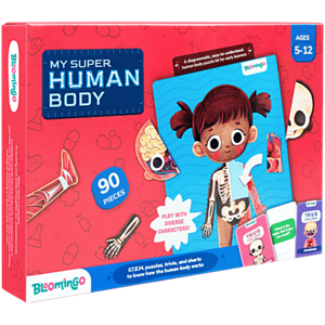 Bb : Bloomingo My Super Human Body Magnetic Puzzle & Trivia Cards, 1 pc