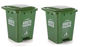 ARISTO Step-On Plastic Pedal Garbage Waste Dustbin 45 LTR (Green + Green) Combo
