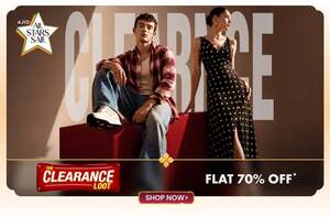 AJIO THE CLEARANCE LOOT: Clothing & More Upto 90% off