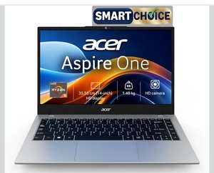 Acer Smartchoice Aspire One, AMD Ryzen 5-40, 8GB LPDDR5 RAM/ 256GB SSD, 14.0"/35.56cm WXGA Display, Win 11 Home, Pure Silver, 1.48KG, A114-