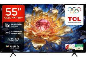 TCL 139 cm (55 Inches) Smartchoice 4K UHD Smart QLED Google TV