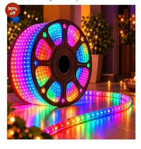 Desidiya 40 Metre Multicolour LED Rope Light for Diwali Decoration | Colourful Flexible Pipe Light for Home, Balcony, Gate & Terrace | Plug-in Party Lights for Christmas, Wedding & Birthday 