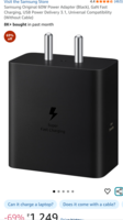 Samsung Original 60W Power Adapter (Black), GaN Fast Charging, USB Power Delivery 3.1, Universal Compatibility (Without Cable)