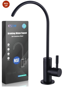 ESOW Kitchen Water Filter Faucet, 100% Lead-Free Drinking Water Faucet Fits Most Reverse Osmosis Units or Water Filtration System in Non-Air Gap, Stainless Steel 304 Body Matte Black Finish