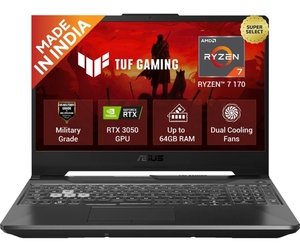 ASUS TUF Gaming A15 (2026) AMD Ryzen 7 170 - (16 GB/512 GB SSD/Windows 11 Home/4 GB Graphics/NVIDIA GeForce RTX 3050/144 Hz) FA506NCQ-IN080W Gaming Laptop on Flipkart