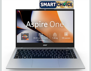 Acer Smartchoice Aspire One, AMD Ryzen 3-7320U, 8GB LPDDR5 RAM/ 256GB SSD, 14.0"/35.56cm TN HD Display Laptop
