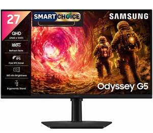 Samsung 27" Odyssey G5 Fast IPS Gaming Monitor (Smartchoice) | QHD 2560 x 1440 