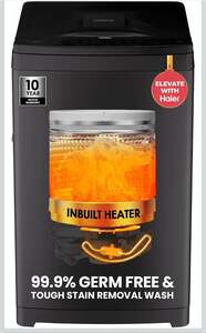 Haier 8 Kg, In-Built Heater, Front Panel Design, NZP Technology, Oceanus Wave Drum, Fully Automatic Top Load Washing Machine 