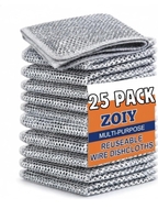 25 Pack Non-Scratch Wire Dishcloth, Steel Scrubber for Utensils Cleaning, Multipurpose Wet and Dry Cleaning Dish Wash Cloth Scrubber for Washing Dishes, Sinks, (25)