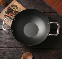 Lifelong Carbon Steel (Iron) Kadhai 24cm | High Heat Stir Fry & Bhuna Kadhai with Stainless Steel Handle