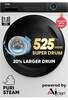 Haier 8 kg 5 Star Powered by AI-DBT with PuriSteam, 525mm Super Drum, Fully Automatic Front Load Washer 