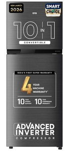 IFB Smart Choice 241L 3Star 10 in 1 Convertible,Advanced Inverter Frost-Free Double Door Refrigerator with 30 Hrs Cooling Retention,Freezer LED &4 Year Super Warranty (2026,IFBFF-291CYOSETM,Onyx Grey)


