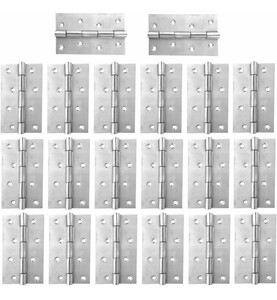 Atom 20 Pcs, Stainless Steel Door Butt Hinges | 5 Inch x 12 Gauge/2 mm Thickness, Soft Close Hinge/kabja for Door, Window, Cabinet, Closet, Cupboard, Wooden Box (Silver Satin Finish, HNG-5X12)