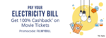 ₹500 Cashback on electricity bill payment of ₹10,000 or more ₹500 Cashback on electricity bill payment of ₹10,000 or more discount offer